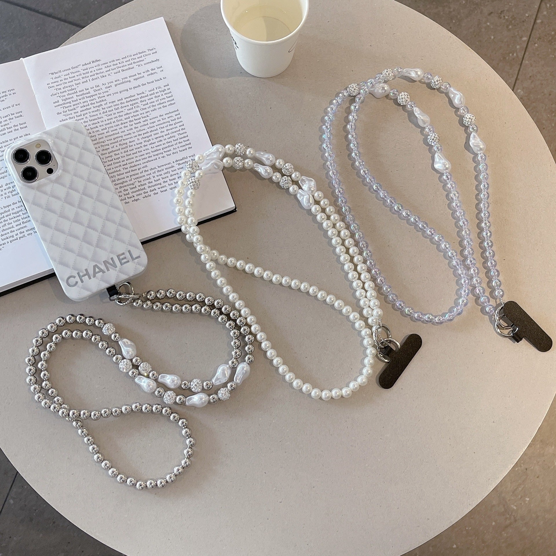 Elegant Pearl DIY Phone Case Crossbody Chain – Stylish Women’s Handmade Resin Lanyard