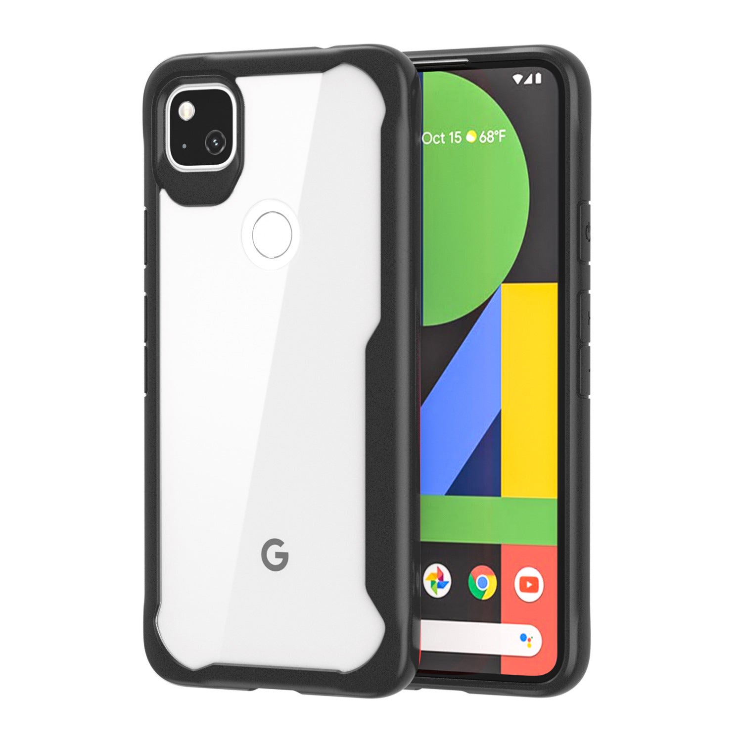Sleek Google Pixel 4A Phone Case – Acrylic Back Cover in Solid Black or Red | Stylish & Durable