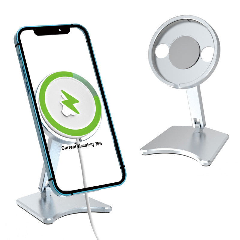 Magnetic Wireless Charging Stand for iPhone 12 Series – Foldable, Fast Charging, Space Gray & Silver
