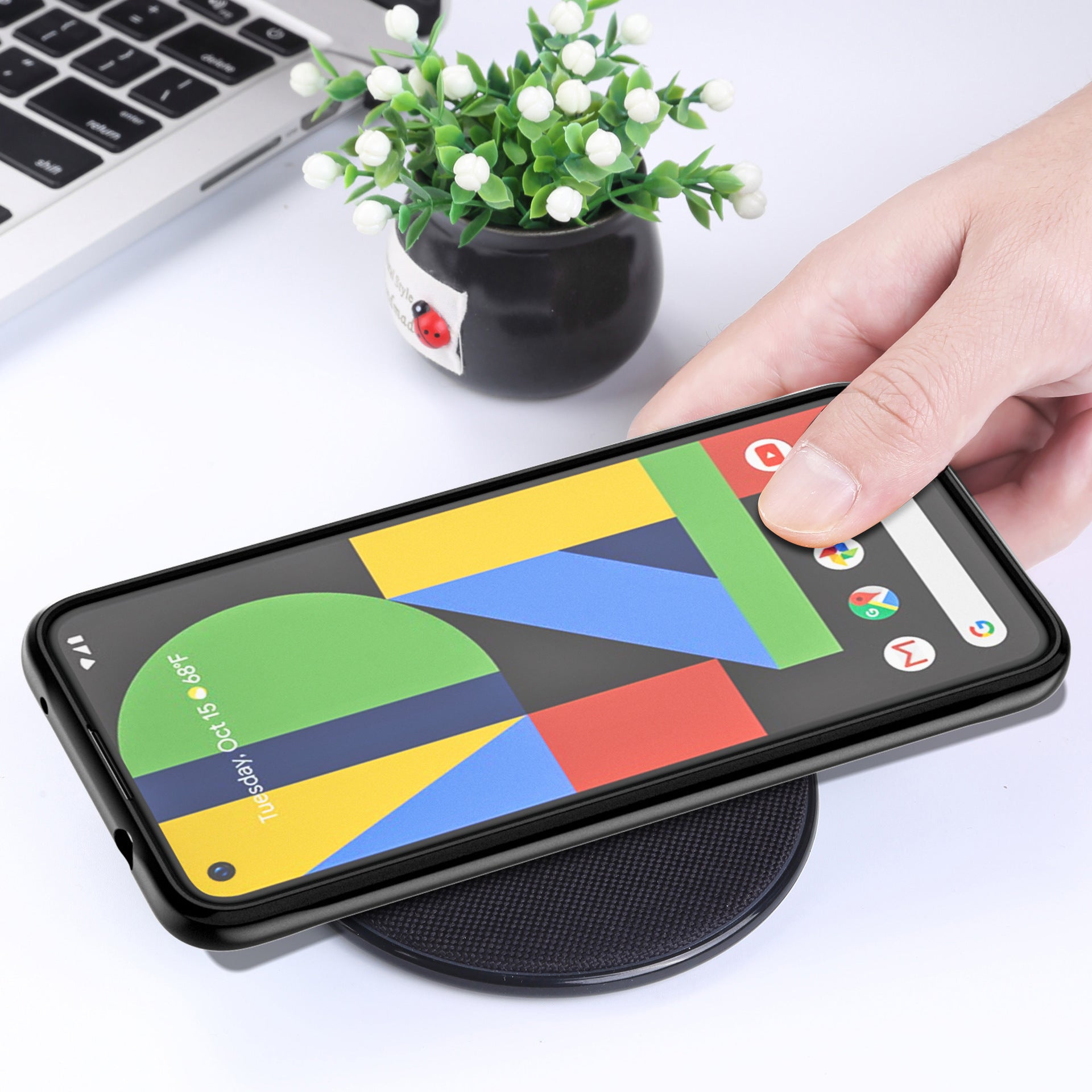 Sleek Google Pixel 4A Phone Case – Acrylic Back Cover in Solid Black or Red | Stylish & Durable
