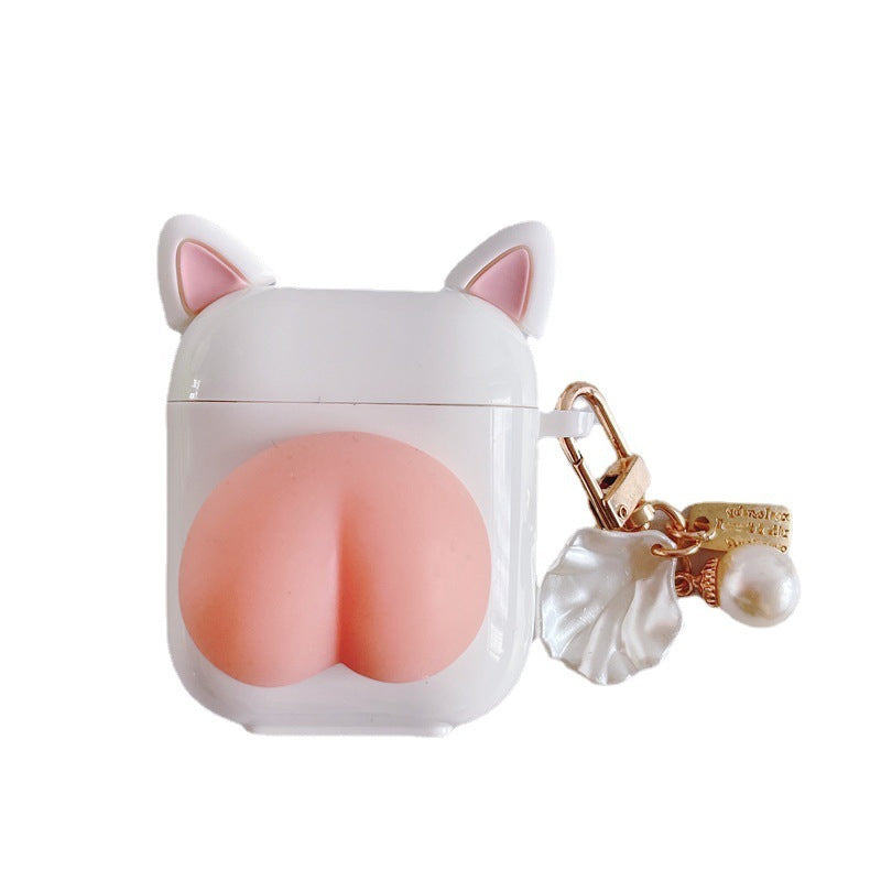 Cute Cat Butt AirPods Case – Stress Relief Press Button Design | Compatible with Apple