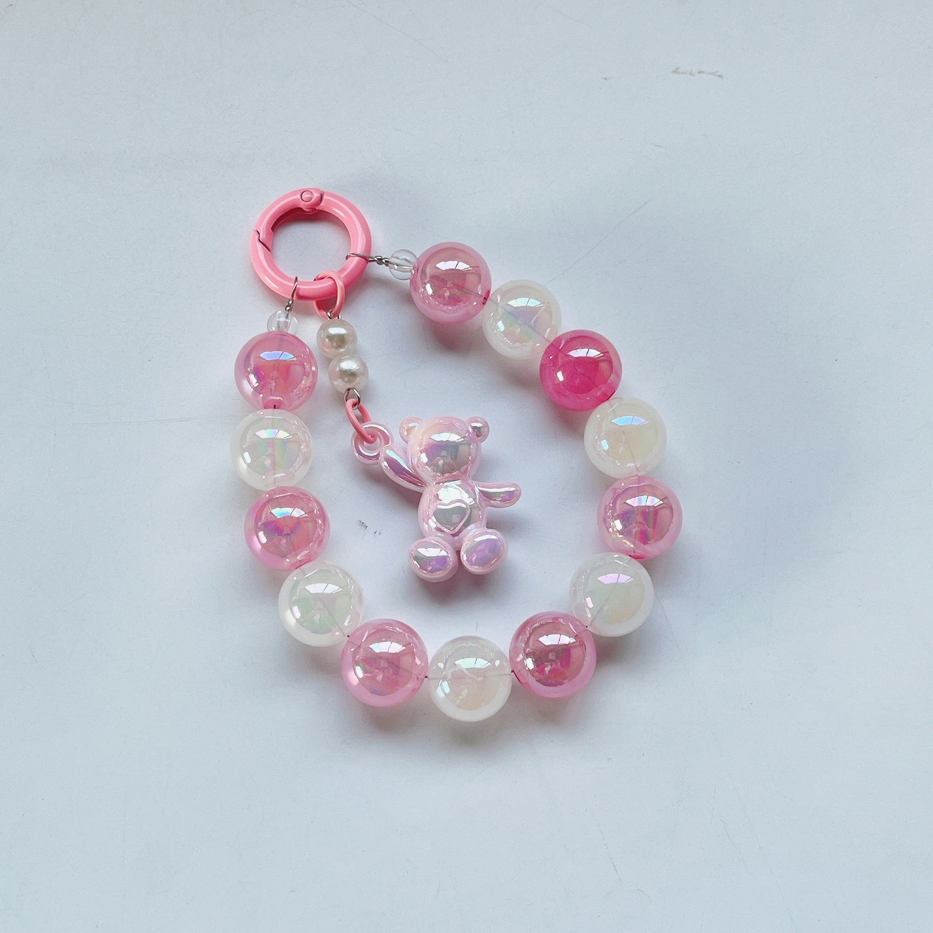 Handmade Beaded Phone Chain Pendant – Cute Animal Design (Bear/Pig) – Stylish & Durable Resin Accessory