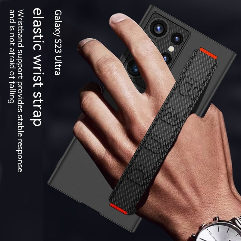 Ultra-Thin Samsung Phone Case with Wrist Strap & Kickstand | Durable PC Anti-Drop Cover