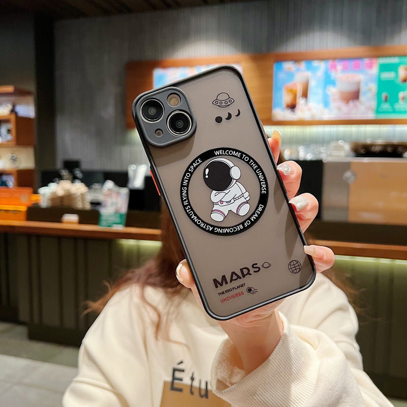 Astronaut Graffiti Magnetic Phone Case for iPhone 11-14 Pro Max – Stylish & Protective