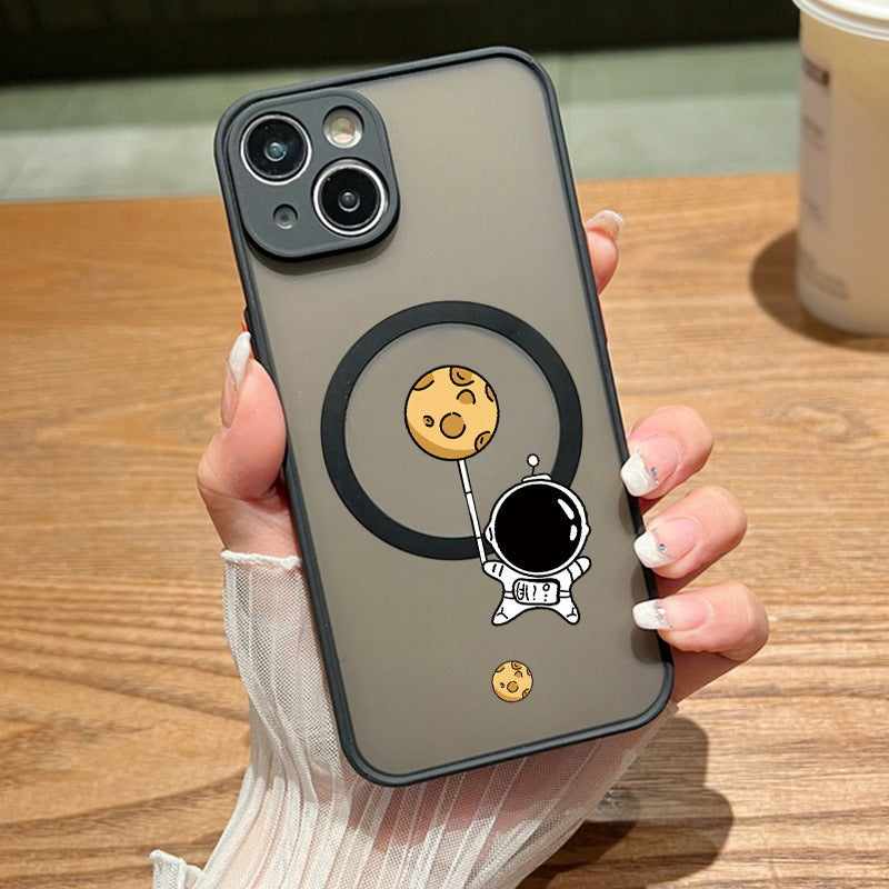 Astronaut Graffiti Magnetic Phone Case for iPhone 11-14 Pro Max – Stylish & Protective
