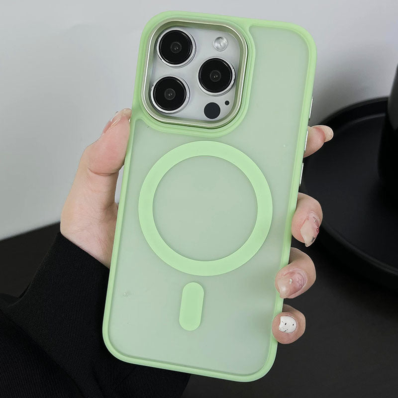 Large Hole JD Frosted Magnetic Phone Case for iPhone 11-14 Pro Max – Anti-Slip, Anti-Fingerprint