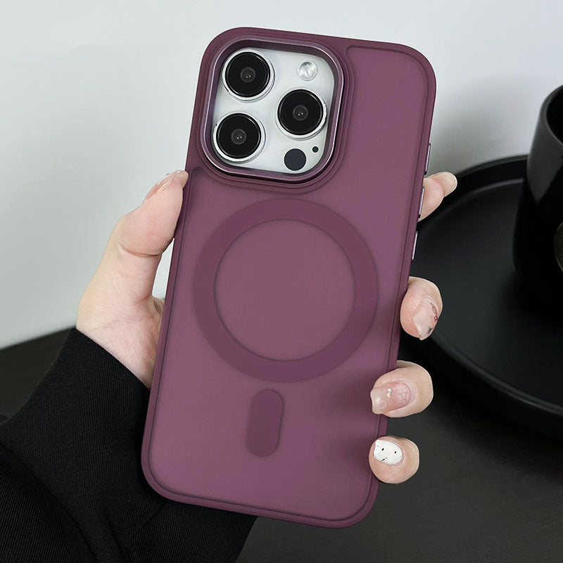 Large Hole JD Frosted Magnetic Phone Case for iPhone 11-14 Pro Max – Anti-Slip, Anti-Fingerprint