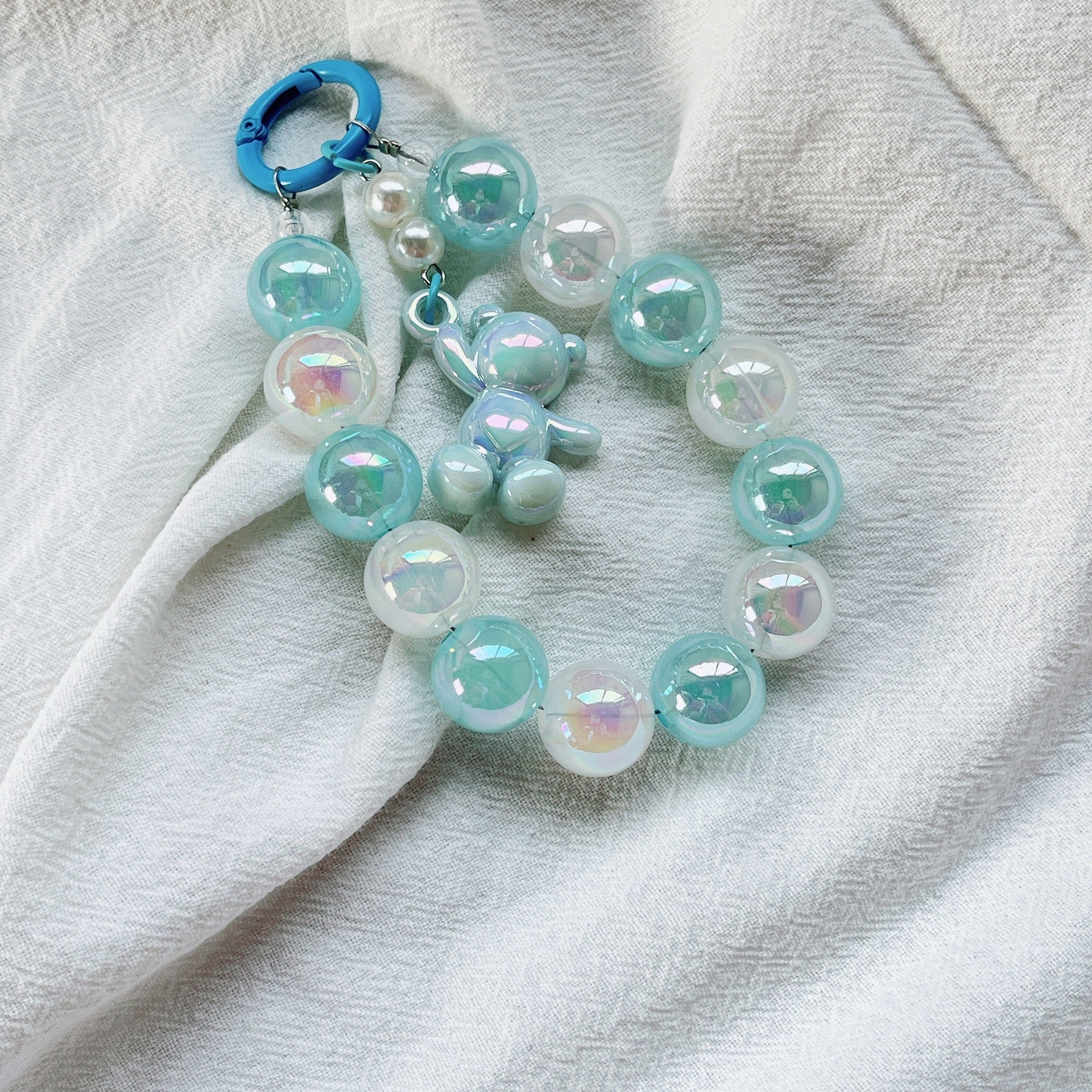 Handmade Beaded Phone Chain Pendant – Cute Animal Design (Bear/Pig) – Stylish & Durable Resin Accessory