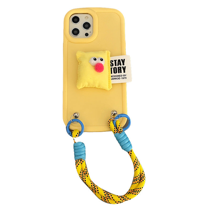Cute Pillow Bracket Lanyard Phone Case for iPhone 11-14 – Stylish, Protective & Hands-Free