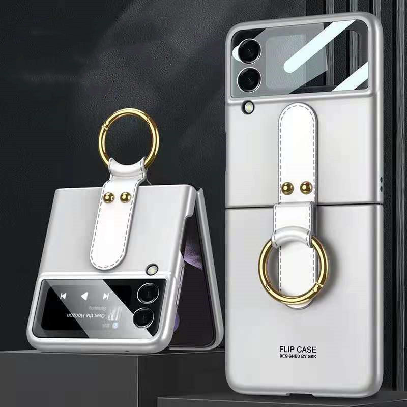 Samsung Galaxy Z Flip3 Phone Case with Ring – Slim PC Back Cover with Shell Membrane, Shockproof Grip