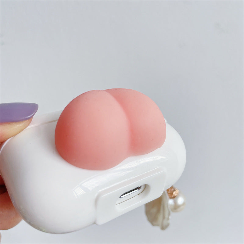 Cute Cat Butt AirPods Case – Stress Relief Press Button Design | Compatible with Apple