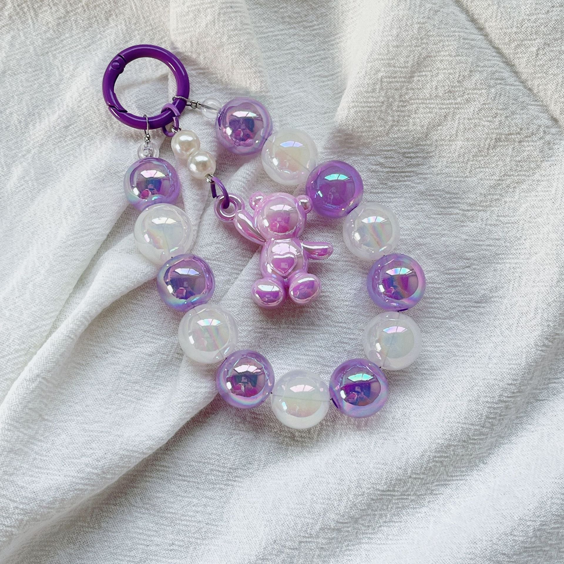 Handmade Beaded Phone Chain Pendant – Cute Animal Design (Bear/Pig) – Stylish & Durable Resin Accessory